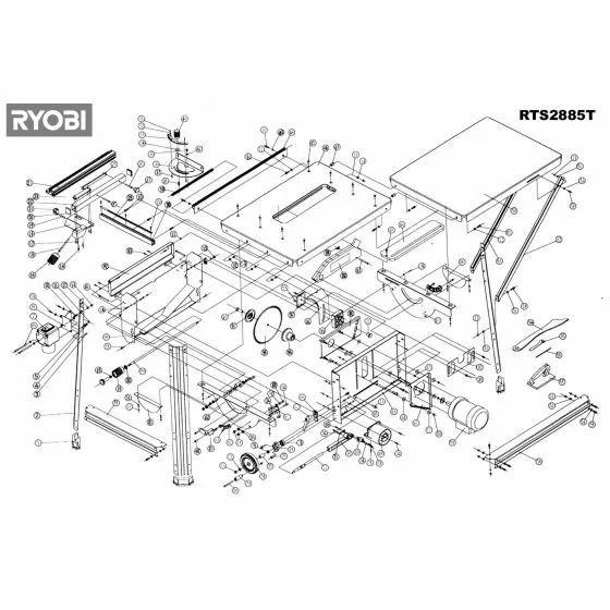 Ryobi RTS2885T Spare Parts List Type: 1000014424